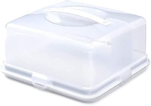 2 x Square Cake Box, Plastic, For Cake Storage & Transportation