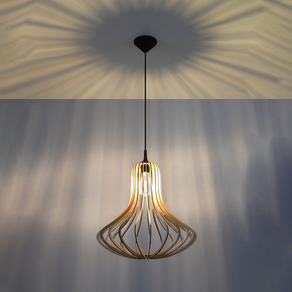 Pendant Elza Scandinavian Design Lamp Wood  E27