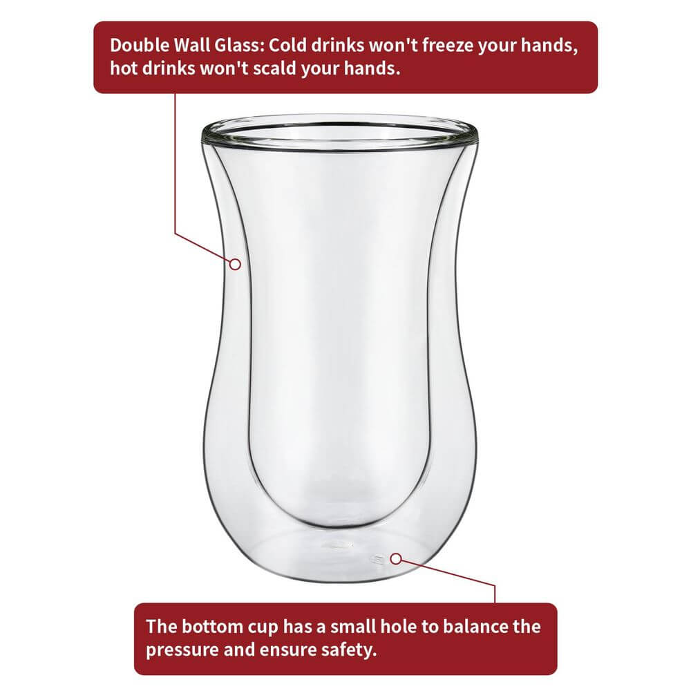 Double Wall Glasses Curve Barware Set Of 2