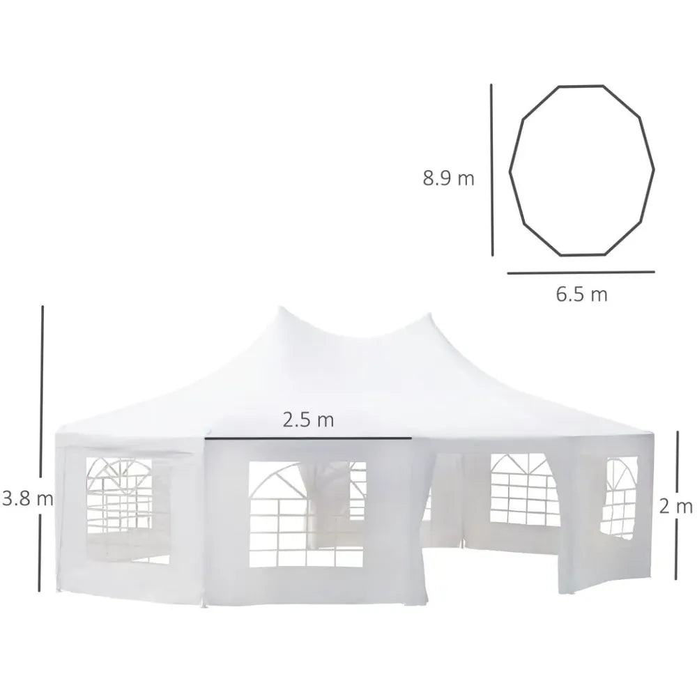 8.9 x 6.5m Decagonal Garden Gazebo Outdoor Wedding Party Tent