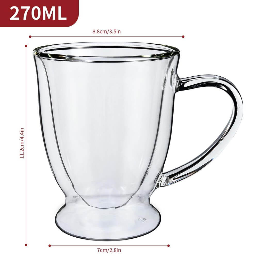 Double Wall Glasses Verre Barware Set of 2