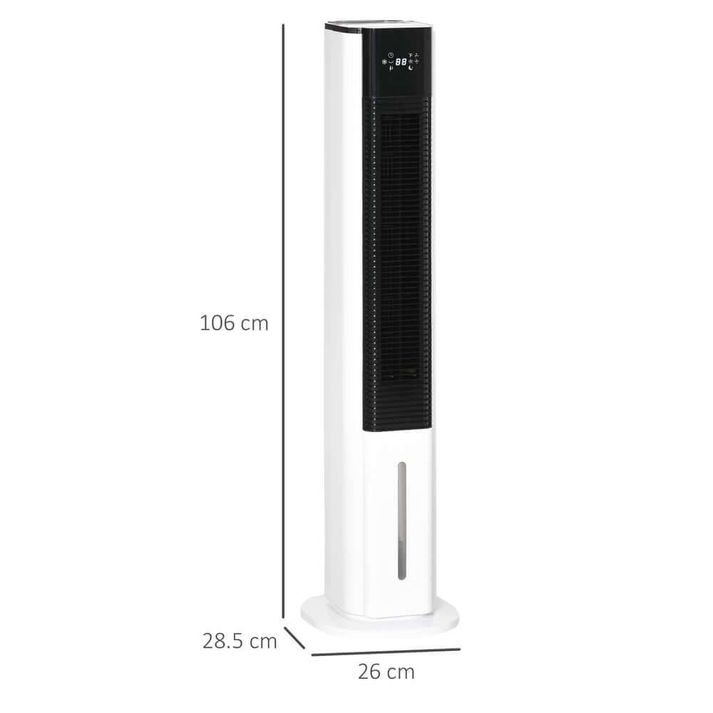 Quiet Air Cooler, Evaporative Ice Cooling Fan Humidifier, White