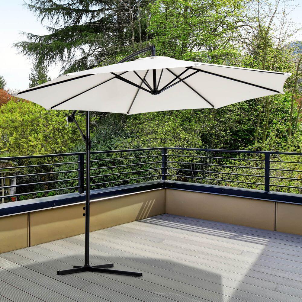 3mt Cantilever Umbrella Garden Banana Parasol Patio Hanging Sun Shade