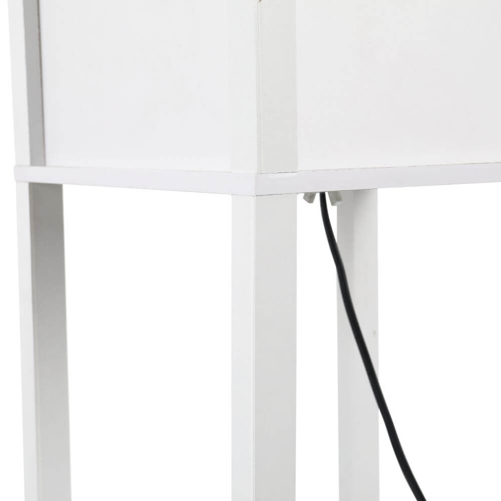 4-Tier White Floor Lamp with Storage Shelf