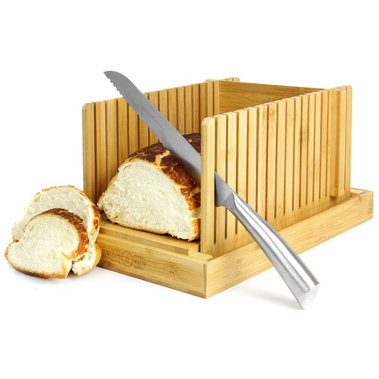 Bamboo Bread Slicer Guide With Crumb Catcher