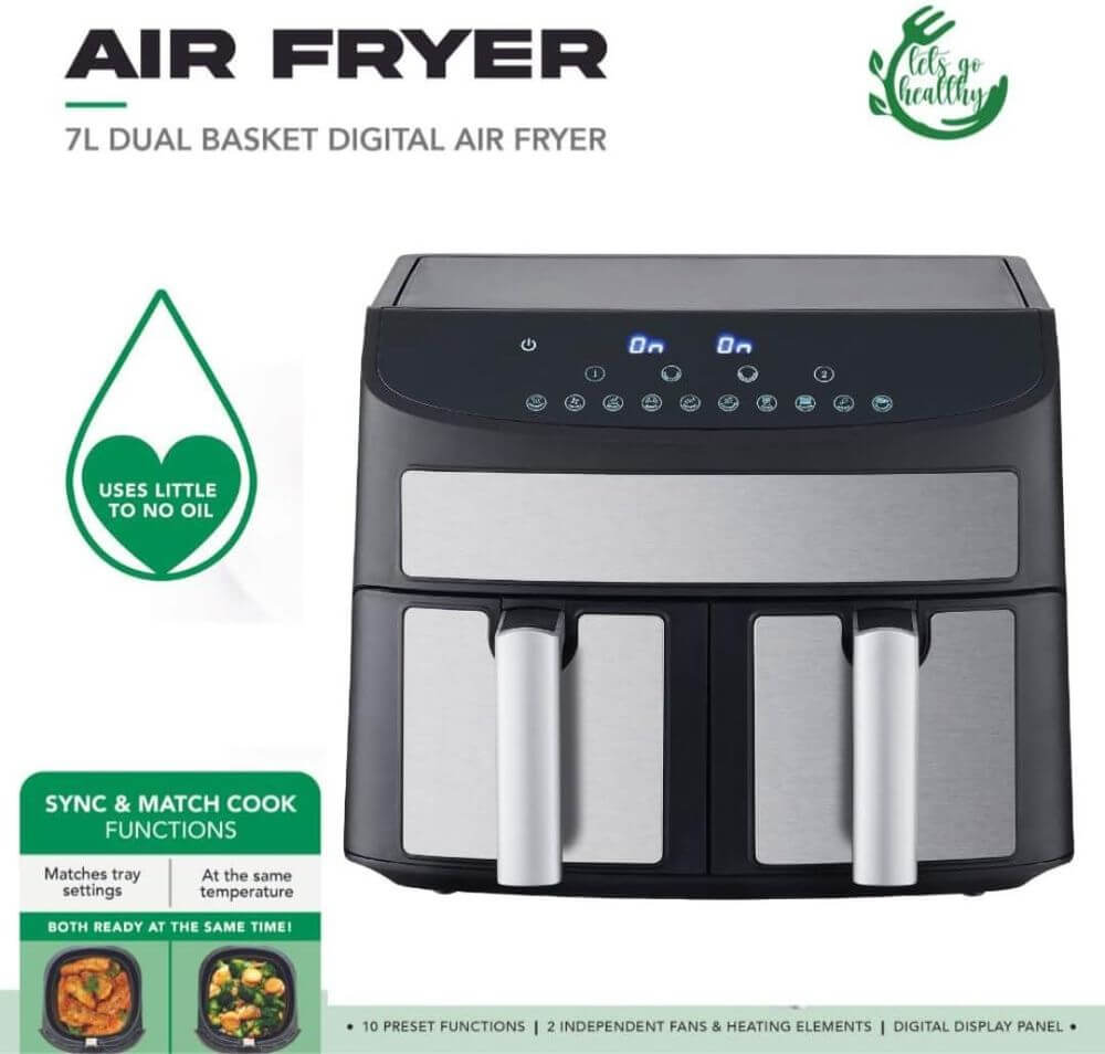Domestic King 7L Digital Dual Basket 2400W Air Fryer