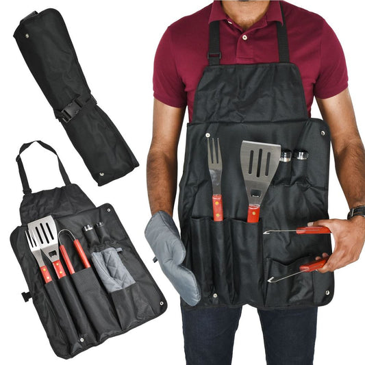 BBQ Tools Set of 7pc in Apron Bag