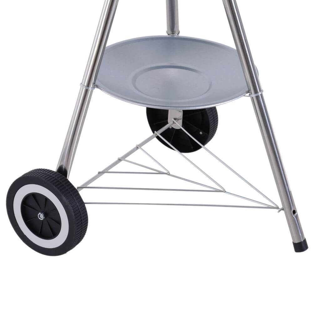 Outsunny Charcoal BBQ Grill, 85H cm base with sturdy wheels and support structure for easy mobility.