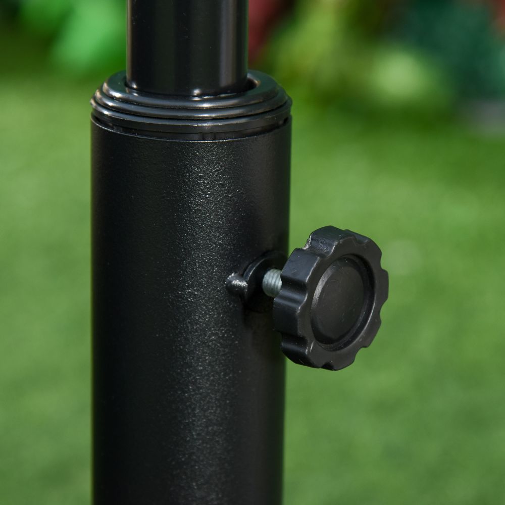 Patio Weighted Parasol Holder Tightening Knob Close Up