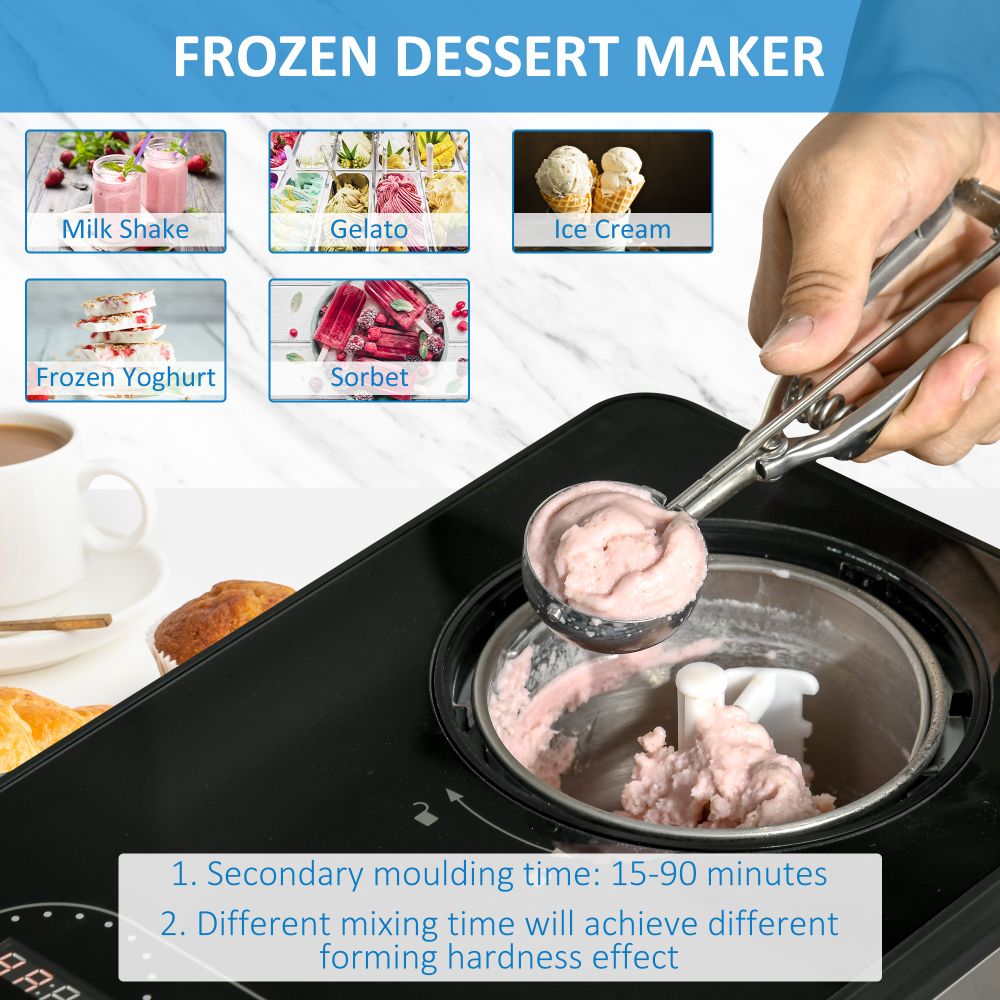 1.5L Stainless Steel Ice Cream Maker Machine Features