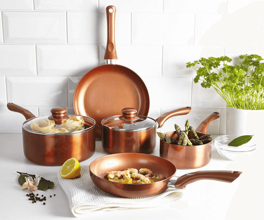 Copper Non-Stick Ceramic Coating Saucepans & Frying Pans Set