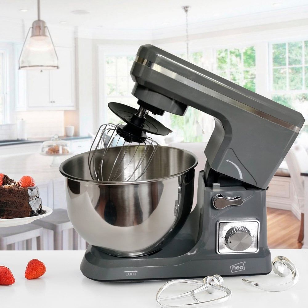 Grey 5L 6 Speed 800W Electric Stand Food Mixer