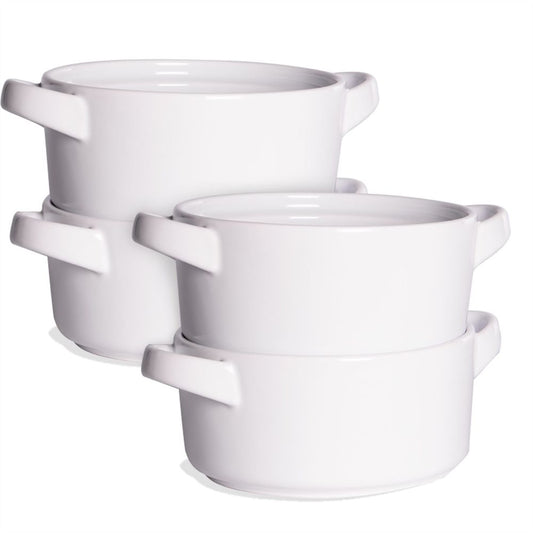 Ceramic Soup Bowls with Handles Set of 4