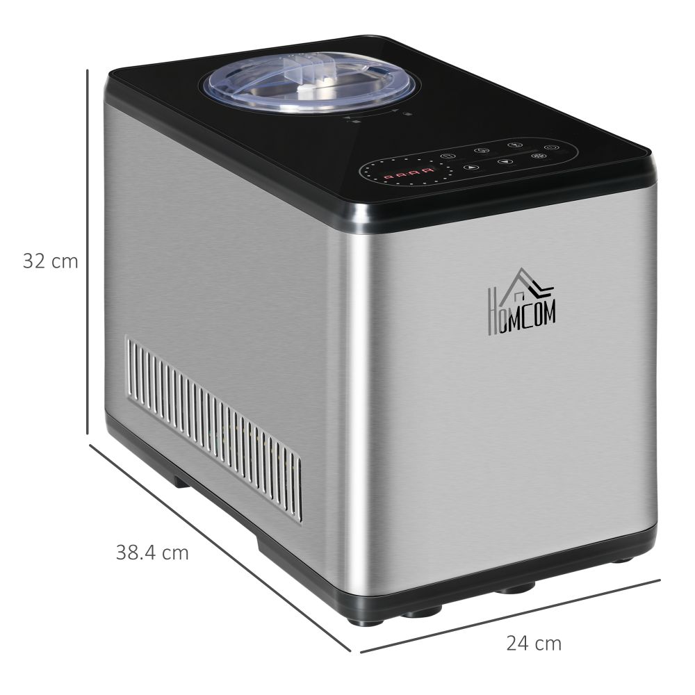 1.5L Stainless Steel Ice Cream Maker Machine With Measurements