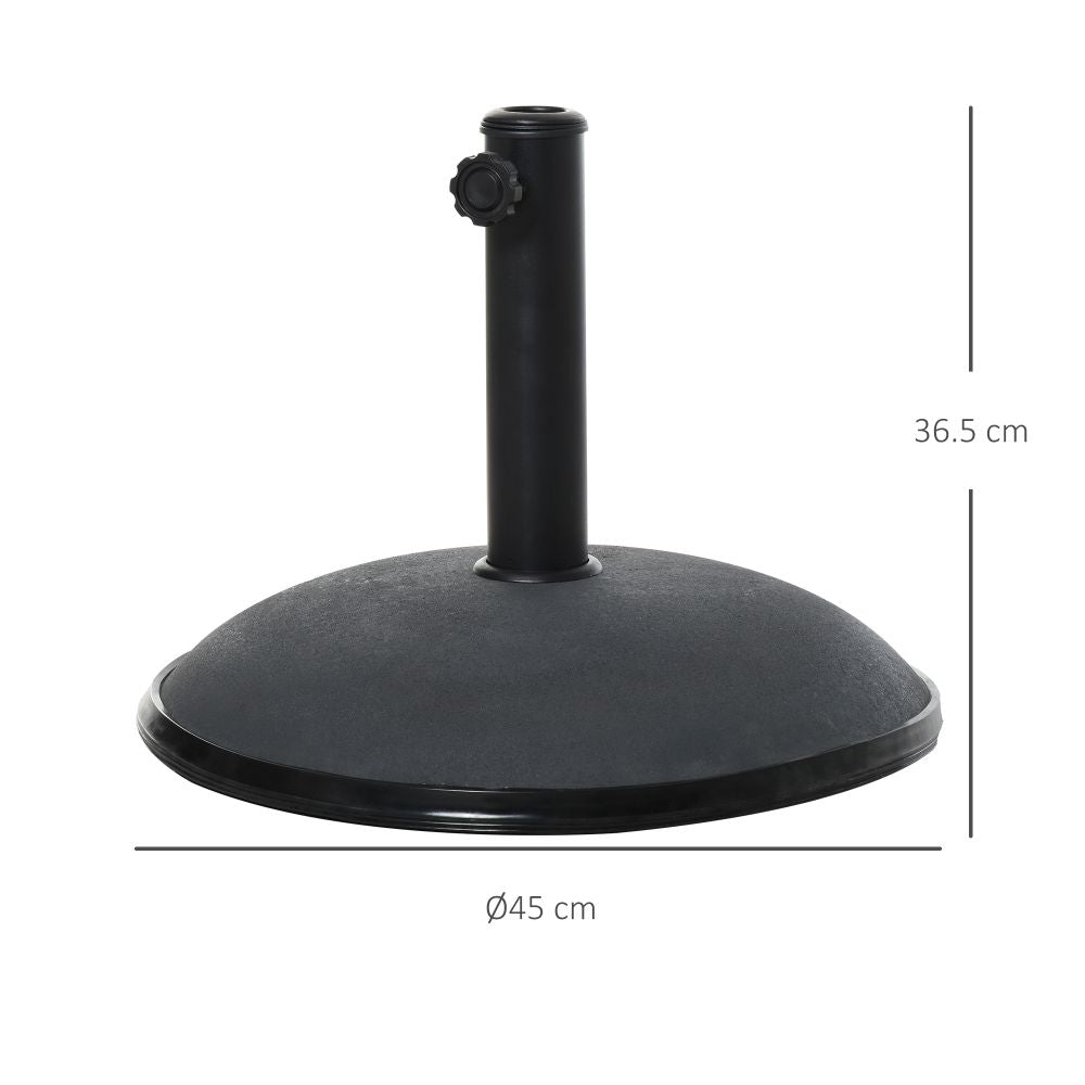 Grey/Black 20 kg Umbrella Base With Measurements White Background