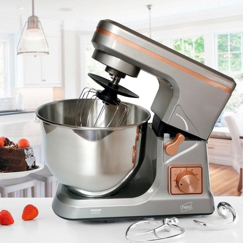 Grey & Copper 5L 6 Speed 800W Electric Stand Food Mixer
