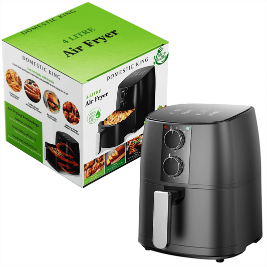 Domestic King 4L Air Fryer Plus Box On White Background