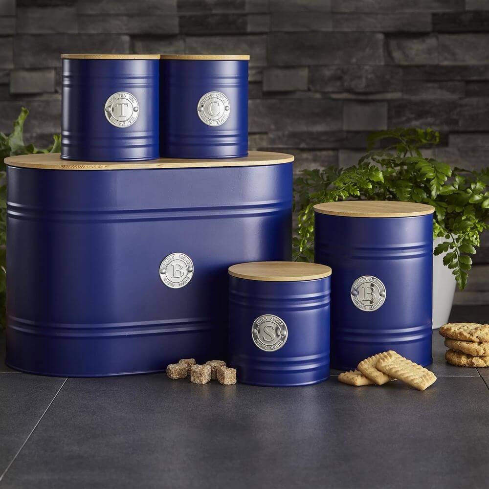 Scandi Navy 5 Piece Kitchen Canister Set