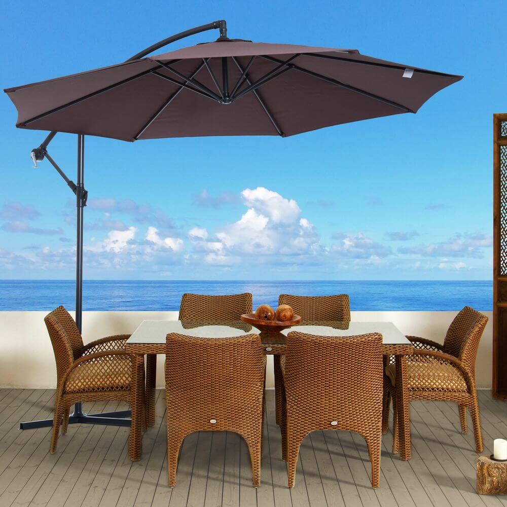 Coffee 3m Garden Parasol Sun Shad