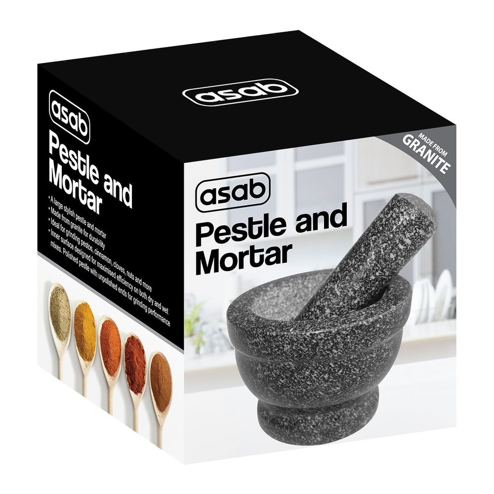 Boxed Solid Granite Pestle & Mortar Set