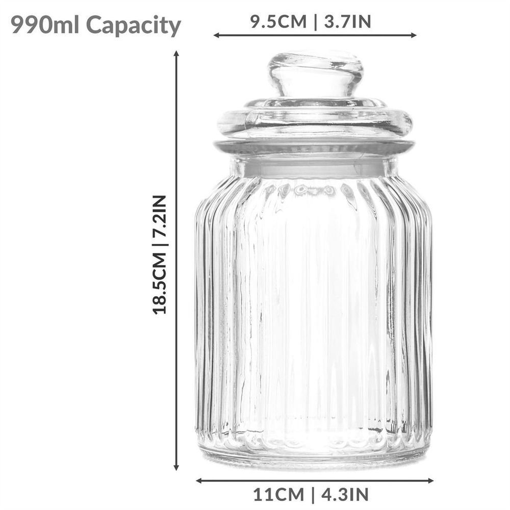 Vintage Airtight Glass Jar With Measurements