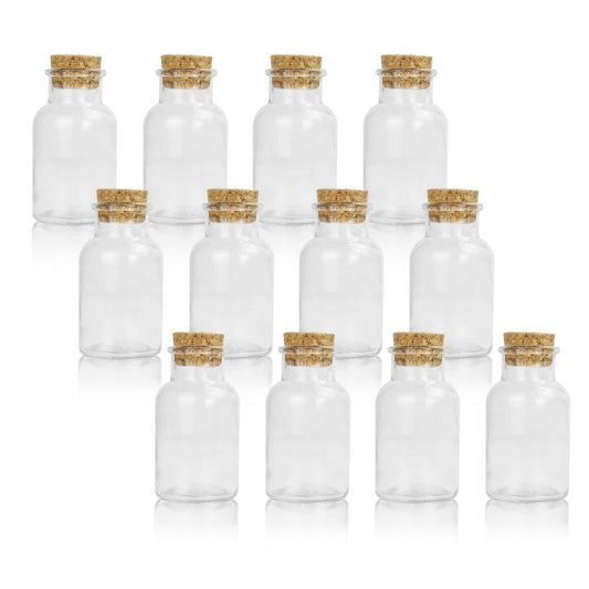 Set of 12 150ml Spice Jars with Cork Lids White Background