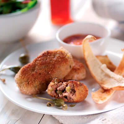 Lamb Rissoles with Spicy Tomato Dip