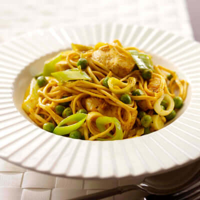 Leek and Chicken Noodles