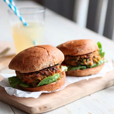 Curried Carrot Veggie Burgers