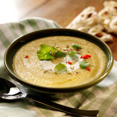 Spiced Leek Potato and Lentil Soup