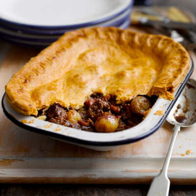 Shallot Chunky Steak and Mushroom Pie