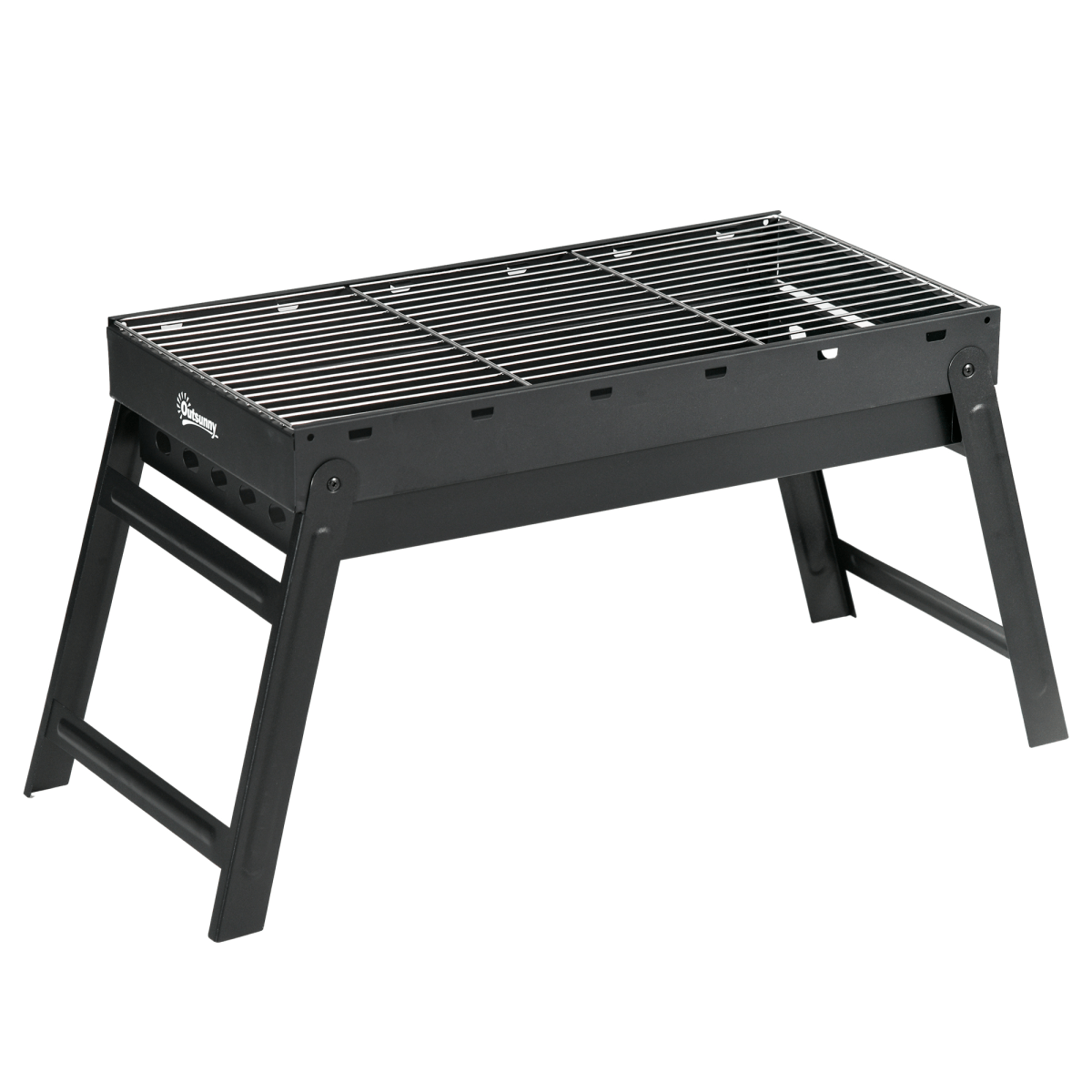 Outsunny Portable Charcoal Grill with Pull-Out Charcoal Basin