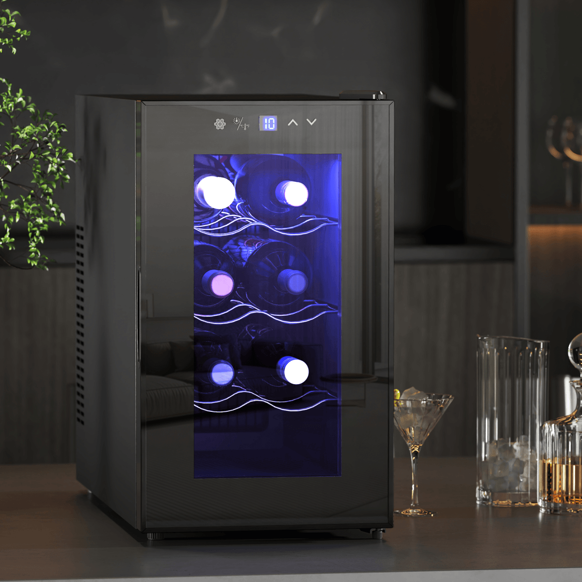 HOMCOM Freestanding Wine Cooler Fridge holds 8 Bottle, 21 Litre Capacity