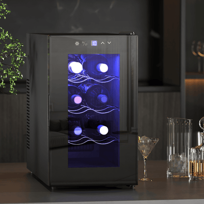 HOMCOM Freestanding Wine Cooler Fridge holds 8 Bottle, 21 Litre Capacity