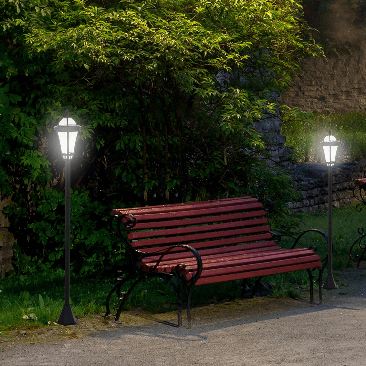 Solar Powered Garden Lamp Posts- 2 PCS LED Garden Lights
