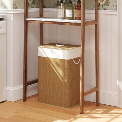 HOMCOM Laundry Hamper with Removable Washable Liner Bag, Natural Light Brown