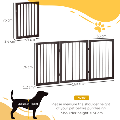 Folding Pet Gate Dog Fence Child Safety Indoor Durable Free Standing Metal