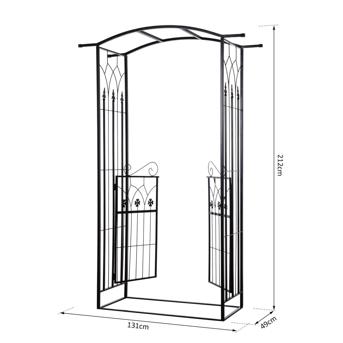 Outsunny Garden Entrance Arch Outdoor Patio Rose Trellis for Climbing Plants