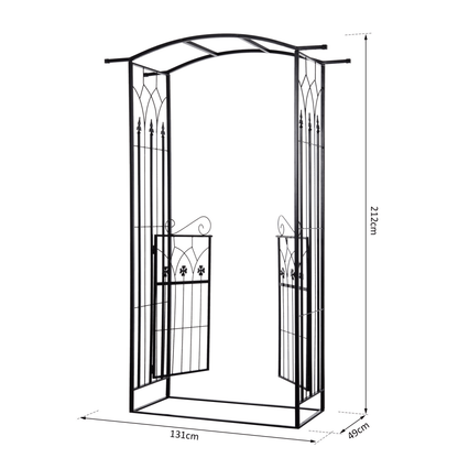 Outsunny Garden Entrance Arch Outdoor Patio Rose Trellis for Climbing Plants