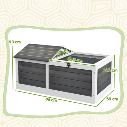 Tortoise House with Openable Top, Tray, for Indoor and Outdoor use - Grey