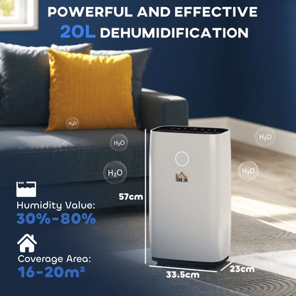 20L/Day 4000ML Portable Quiet Dehumidifier For The Home with 38dB sleep mode