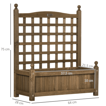 Garden Planters with Trellis for Climbing Vines Indoor Outdoor Brown