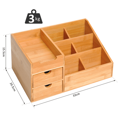 Bamboo Desktop Organiser For Home Office, School or Studio