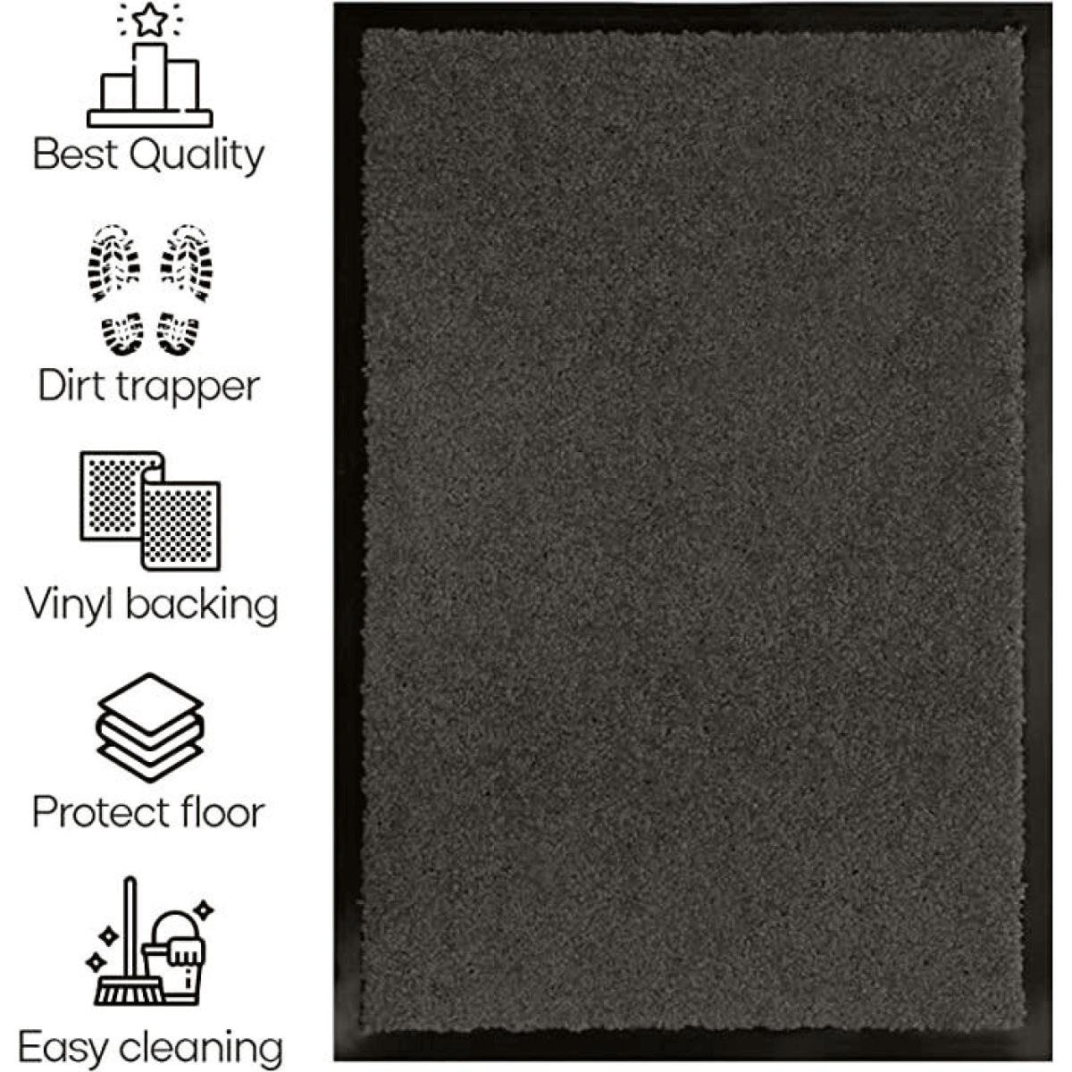 ARRAN Heavy Duty Rubber Barrier Mat 60 X 90 ANTHRACITE
