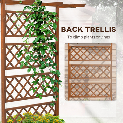 Outsunny Wooden Trellis Planter, Raised Garden Bed for Climbing Plants