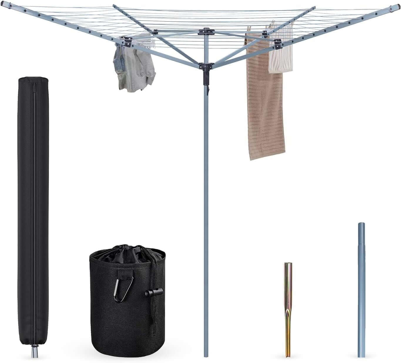 60M Rotary Airer Dryer with Cover and Metal Spike