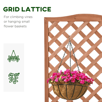 Garden Wooden Planter Box with Trellis 76x36x170cm