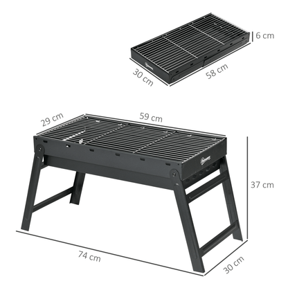 Outsunny Portable Charcoal Grill with Pull-Out Charcoal Basin