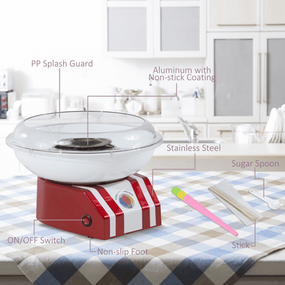 Candy Floss Machine, 450W-Red/White