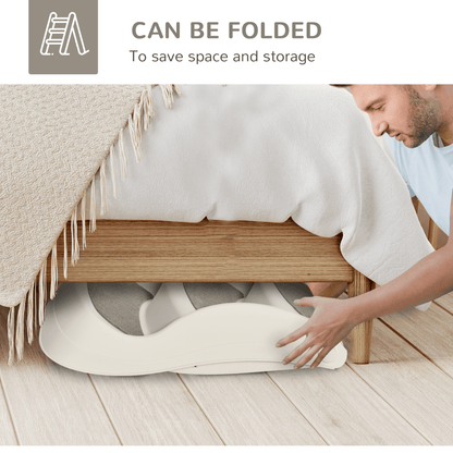 Portable Dog Steps Non-slip Pet Stairs 3-Step Design for High Beds Sofas, Cream